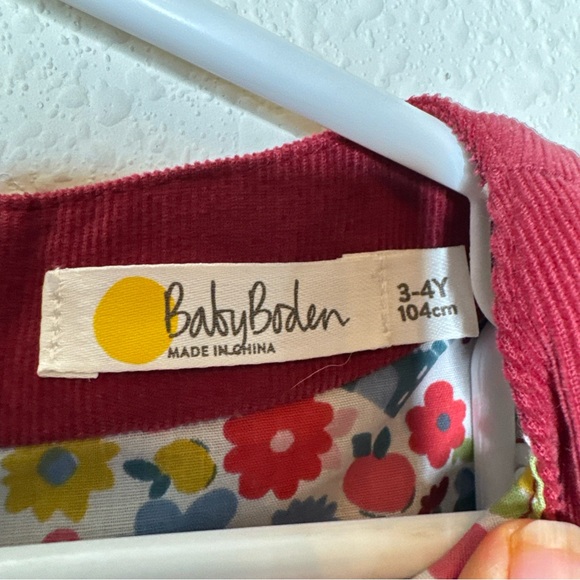 Baby Boden Red Corduroy Dress with Bear Appliqué - Picture 4 of 9